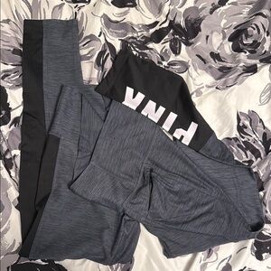 Gray and Black PINK Leggings